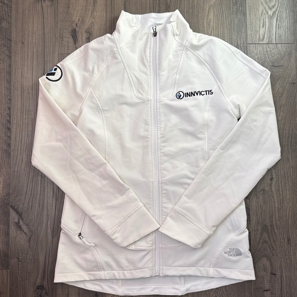 The North Face Womens White Full Zip‎ Performance Jacket Innvictis Logo Size L